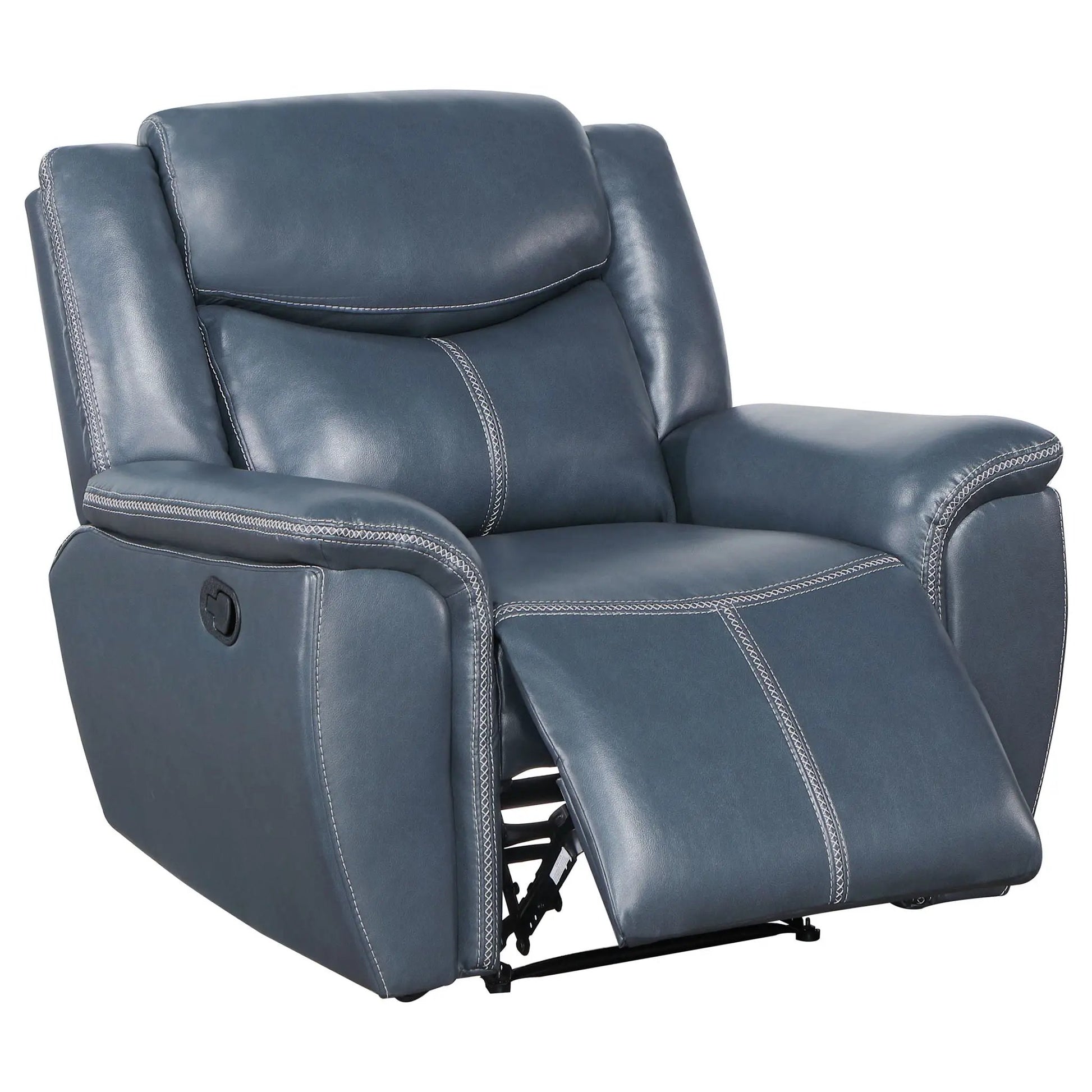 Recliner blue padded with pillowtop arms and manual recline Unique Piece Furniture on Tampa Home & Garden Store