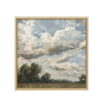 Wall Art Large Square Countryside Canvas with soft multicolor sky and trees by HouseOfZazla on Tampa Home & Garden Store