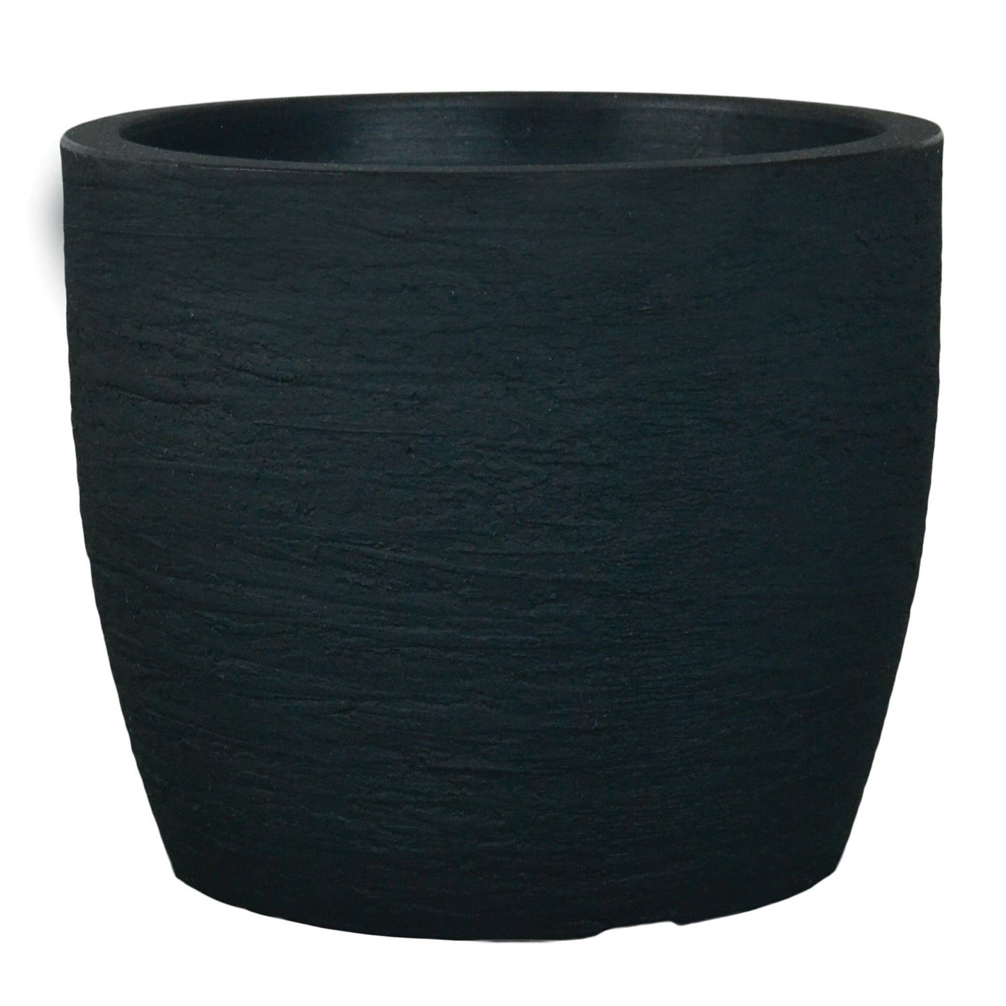 European Round Planter in black slate finish by Live Good Logistics on Tampa Home & Garden Store