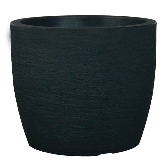 European Round Planter in black slate finish by Live Good Logistics on Tampa Home & Garden Store