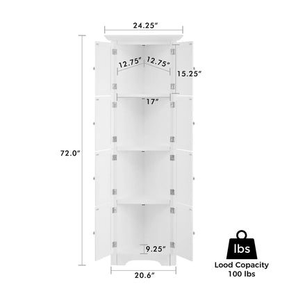 Tall Storage Cabinet with Doors and Four Shelves