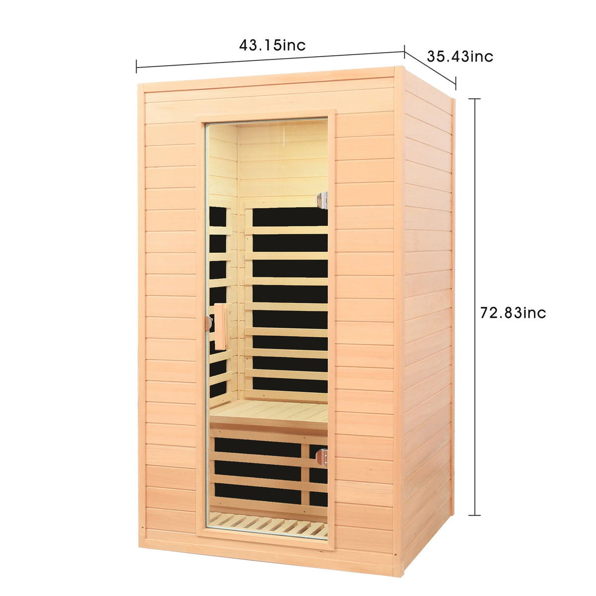Hemlock Far Infrared Indoor Sauna Room light brown with LCD controls HouseOfZazla on Tampa Home & Garden Store
