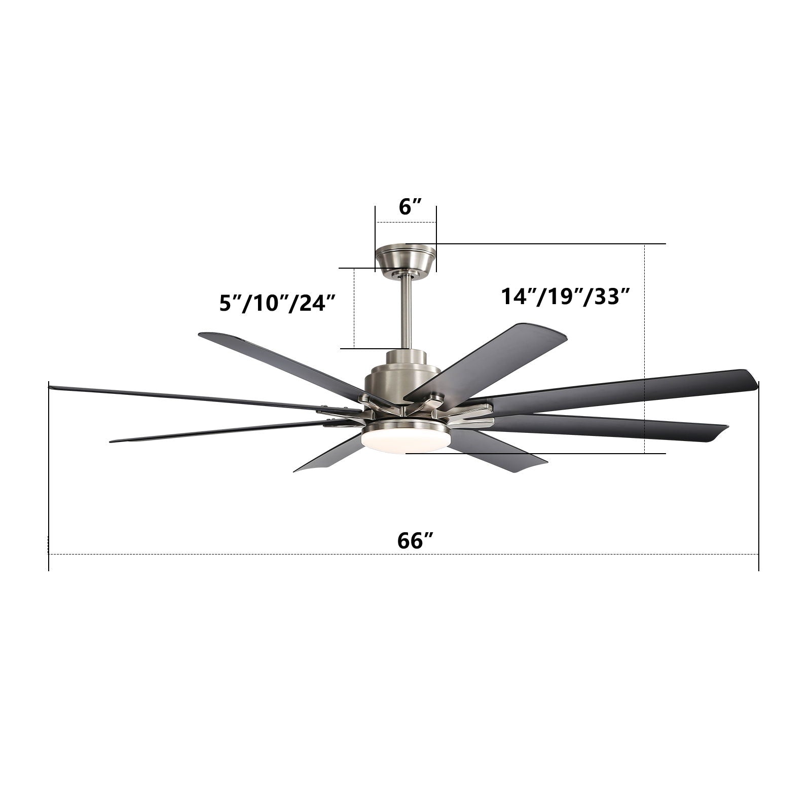 Ceiling fan with dimmable LED light by HouseOfZazla, 8 blades, DC motor, remote on Tampa Home & Garden Store