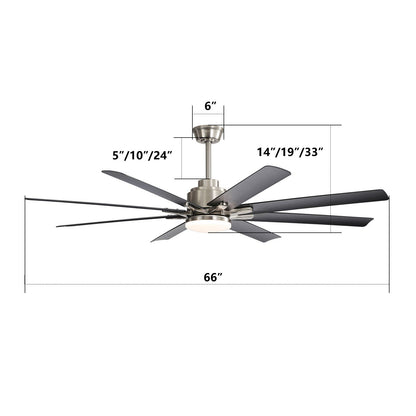 Ceiling fan with dimmable LED light by HouseOfZazla, 8 blades, DC motor, remote on Tampa Home & Garden Store