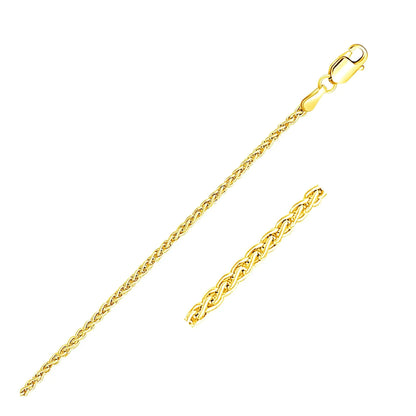 2.1mm 14k yellow gold round wheat chain necklace with lobster clasp by Bids.com on Tampa Home & Garden Store