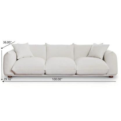 Kely Upholstered Sofa white fabric three-seat stationary sofa Unique Piece Furniture on Tampa Home & Garden Store