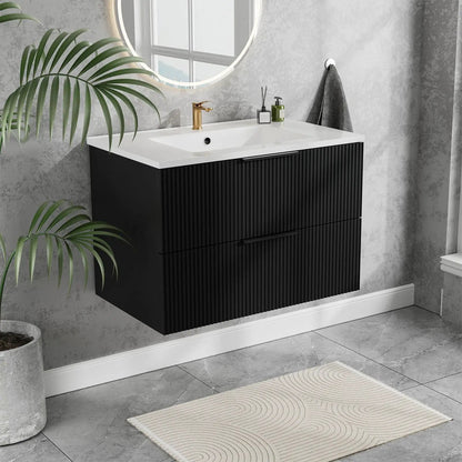Floating Wall Mounted Vanity Sink and Drawers