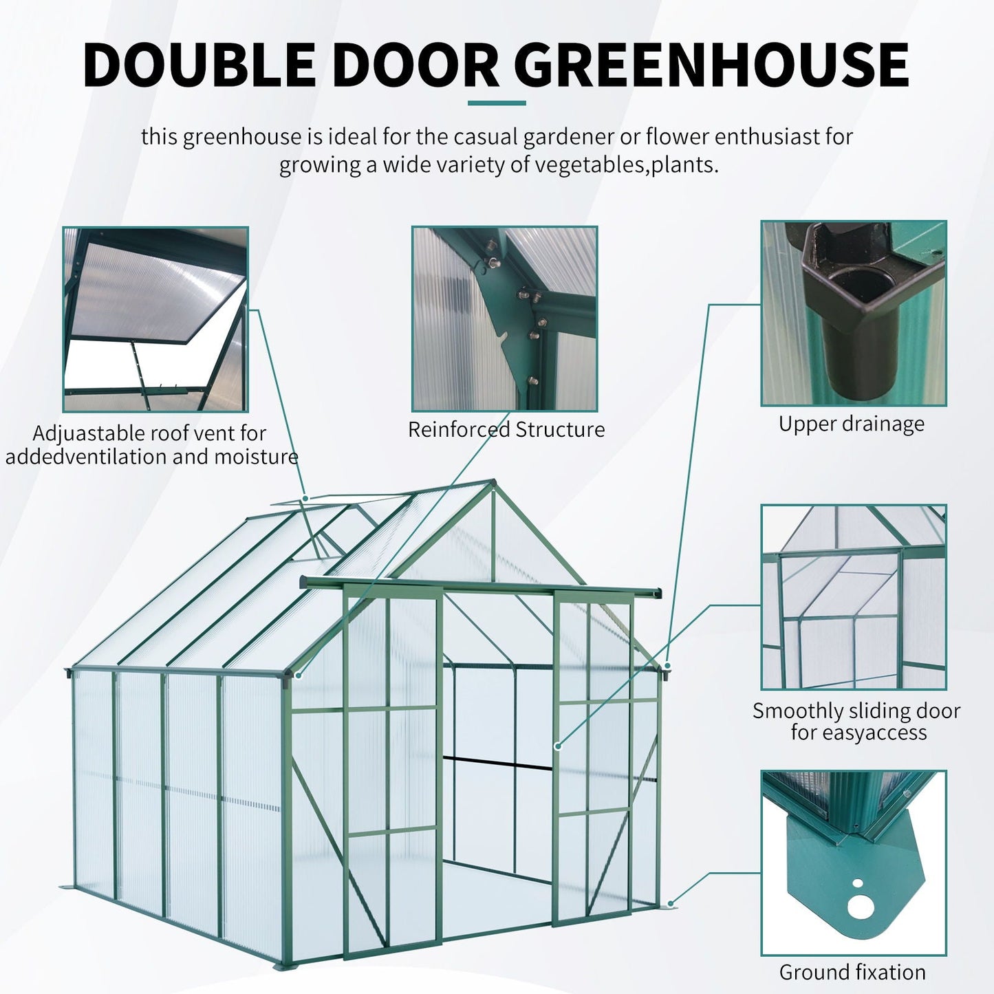 Heavy Duty Double Door Polycarb House and Pegs