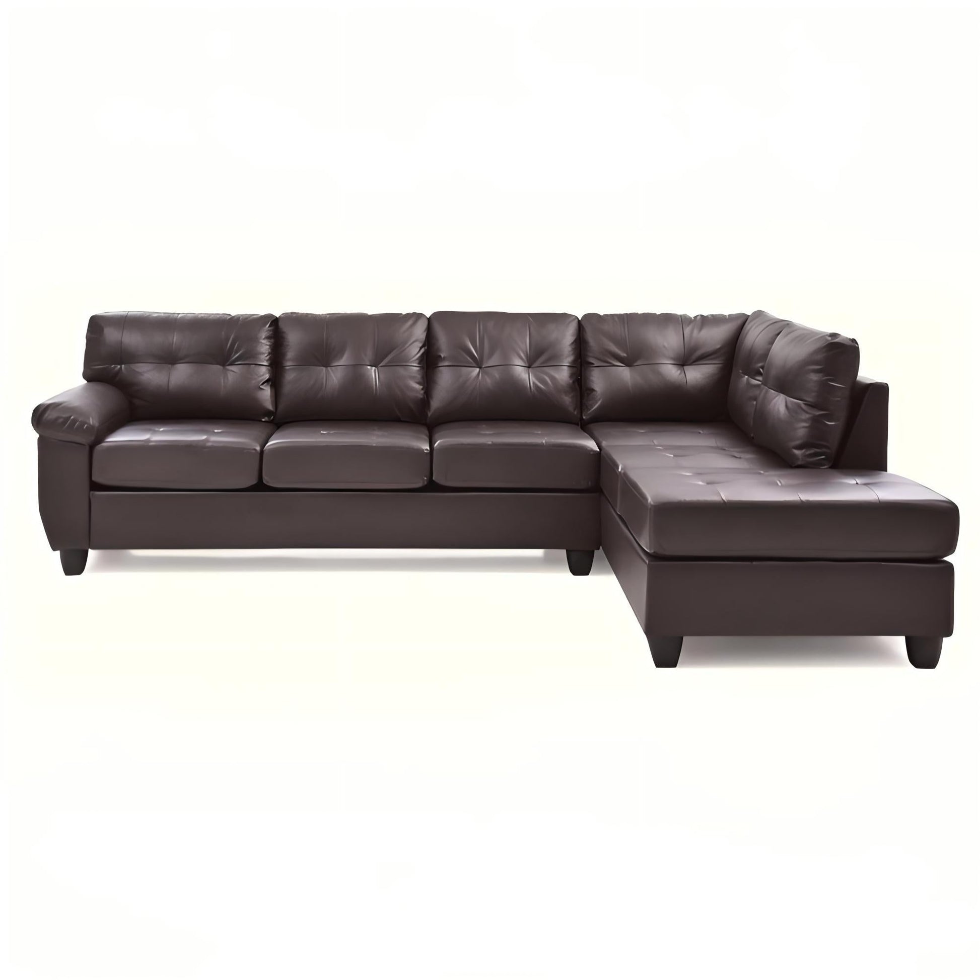 Gallant Sectional sofa with chaise in dark brown leather by HouseOfZazla on Tampa Home & Garden Store