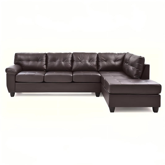Gallant Sectional sofa with chaise in dark brown leather by HouseOfZazla on Tampa Home & Garden Store