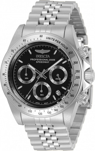 Invicta Speedway watch with stainless steel bracelet, black dial and tachymeter bezel on Tampa Home & Garden Store