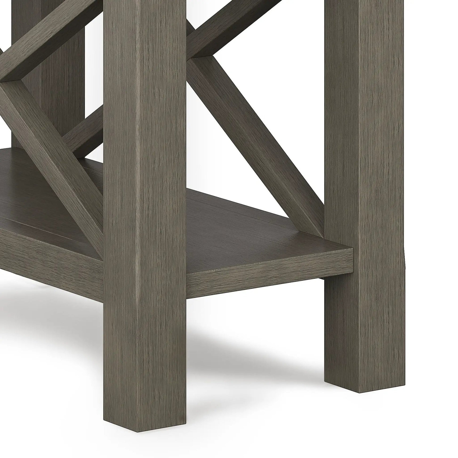Kitchener Handcrafted Console Table dark brown wood with crisscross legs Unique Piece Furniture on Tampa Home & Garden Store