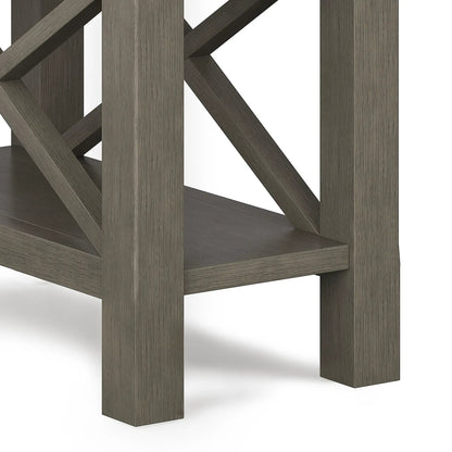 Kitchener Handcrafted Console Table dark brown wood with crisscross legs Unique Piece Furniture on Tampa Home & Garden Store
