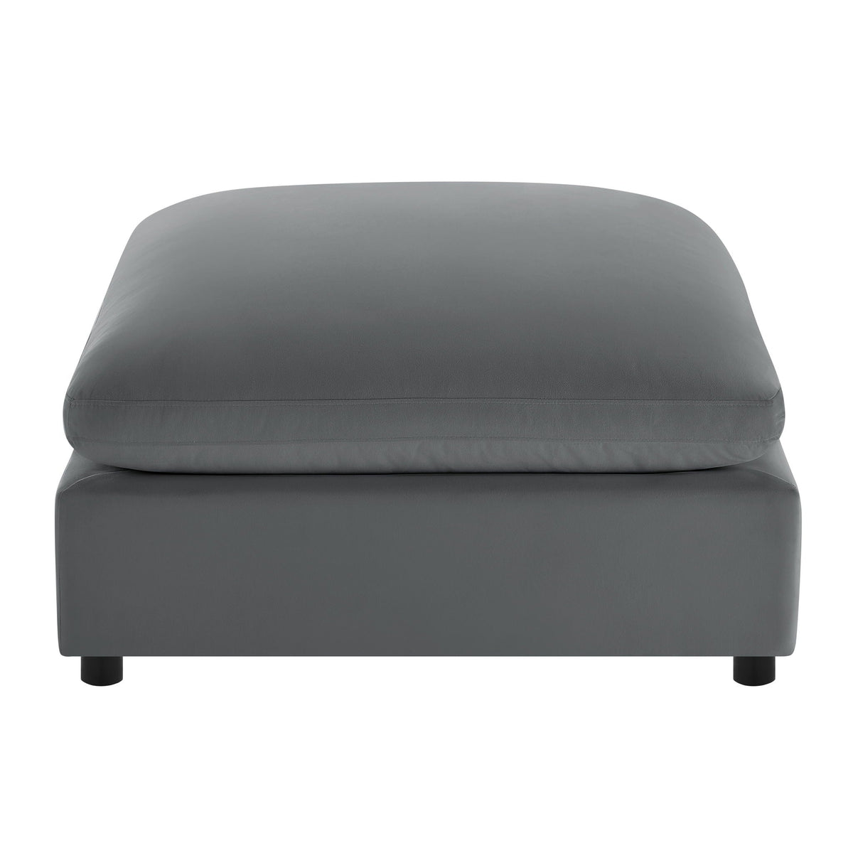Caylie Upholstered Ottoman with Removable Covers dark gray faux leather by HouseOfZazla on Tampa Home & Garden Store