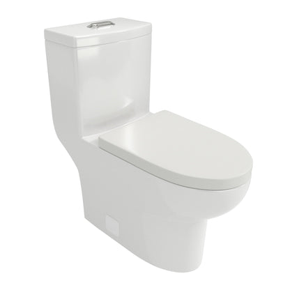 Toilet 1-piece dual-flush with soft-closing seat, white, HouseOfZazla on Tampa Home & Garden Store