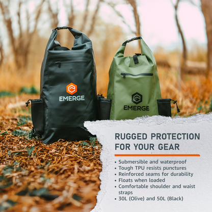 30L Heavy Duty Dry Bag w/ Straps - Olive - Tampa Home & Garden Store