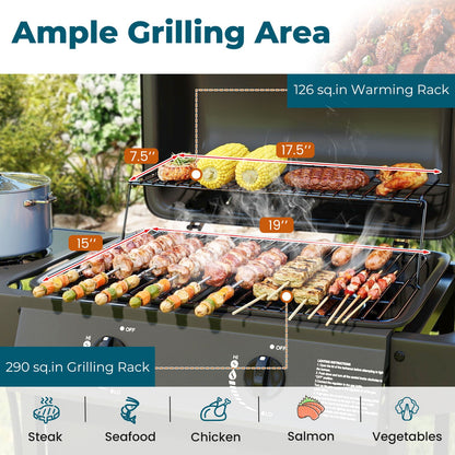 30,000 BTU Outdoor Propane Gas Grill on Wheels - Black by DirectDeals on Tampa Home & Garden Store