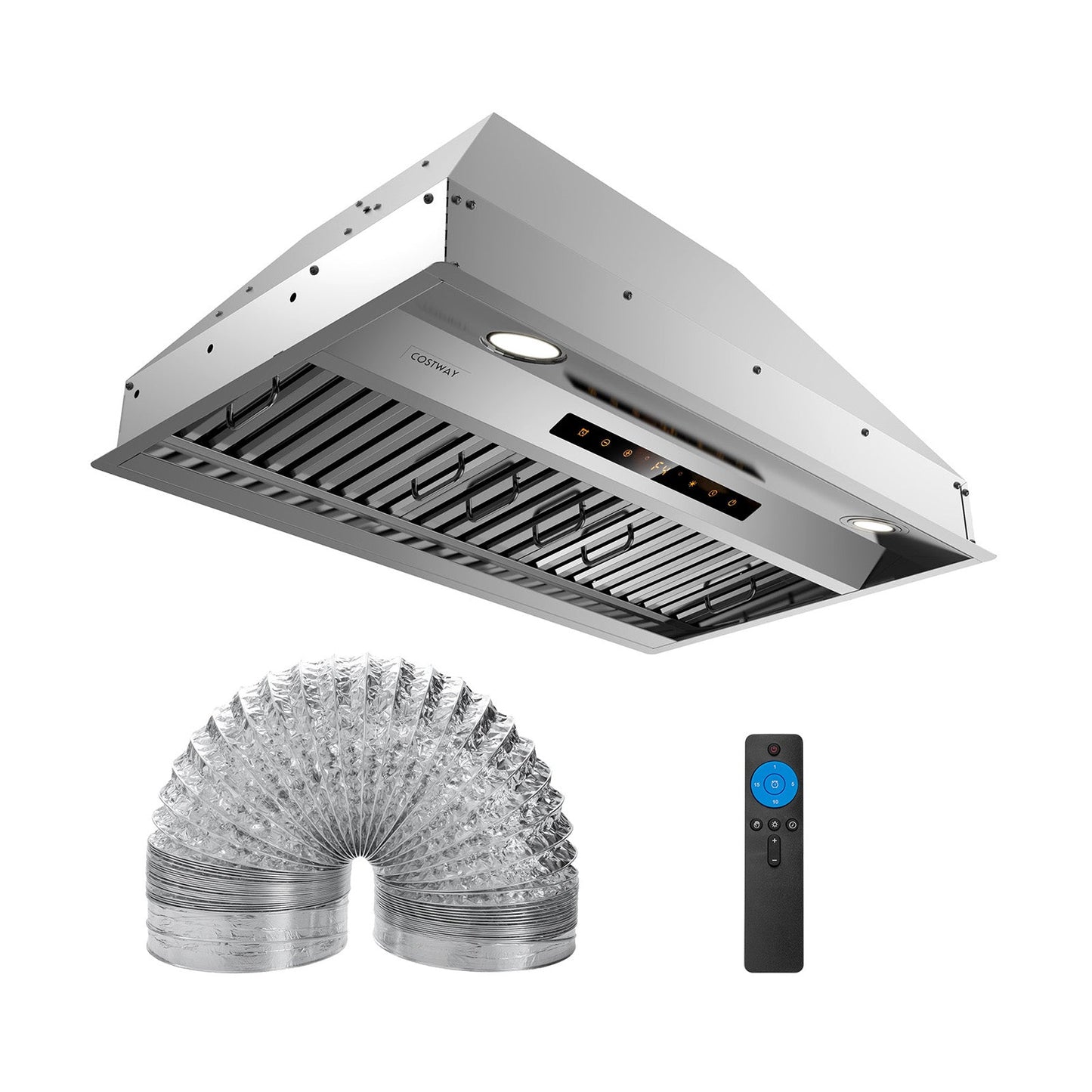 30 Inch Under Cabinet Range Hood with 4 Fan Speeds and Baffles Filters-Silver - Tampa Home & Garden Store