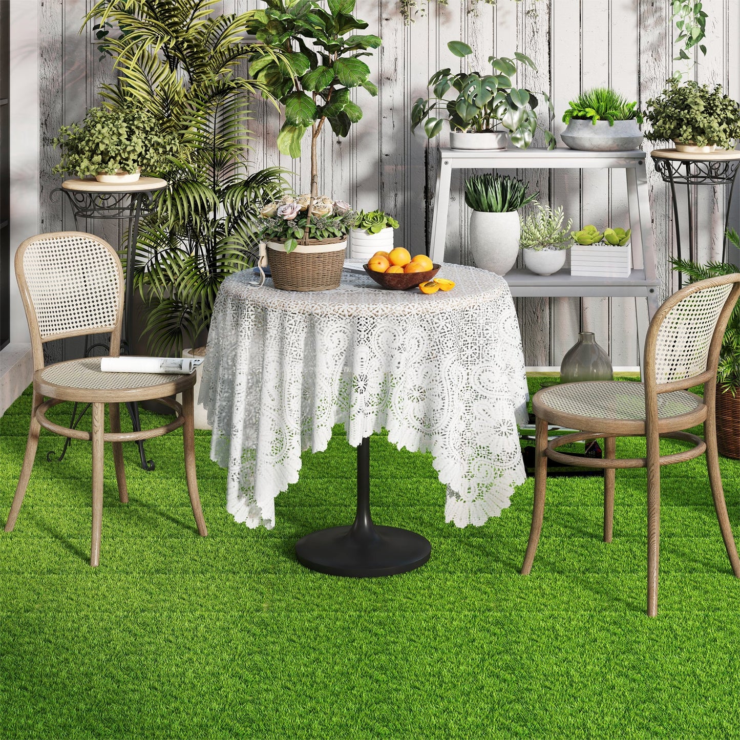 30 PCS Interlocking Artificial Grass Tiles