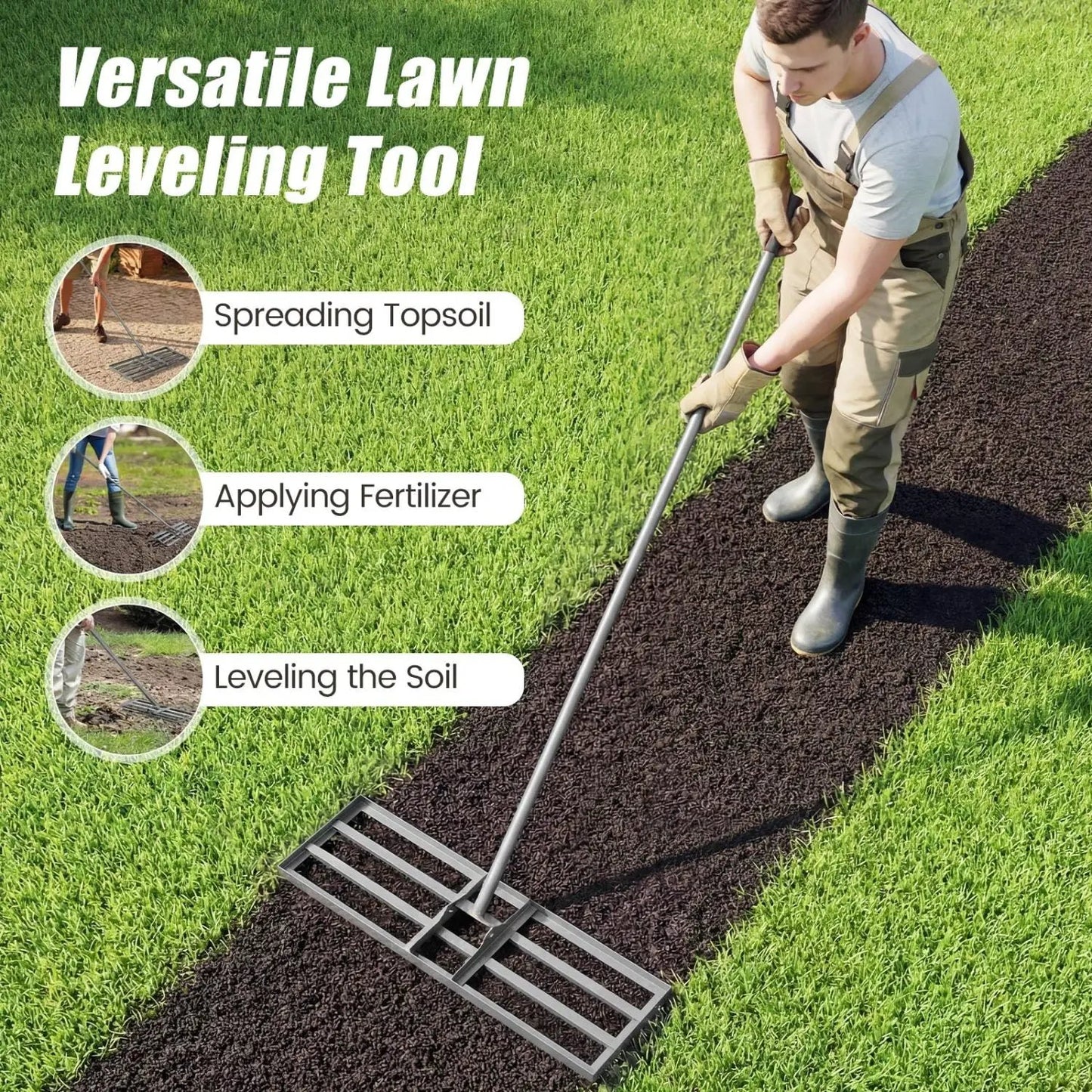 Heavy Duty Lawn Level Tool with 69 Inch Handle