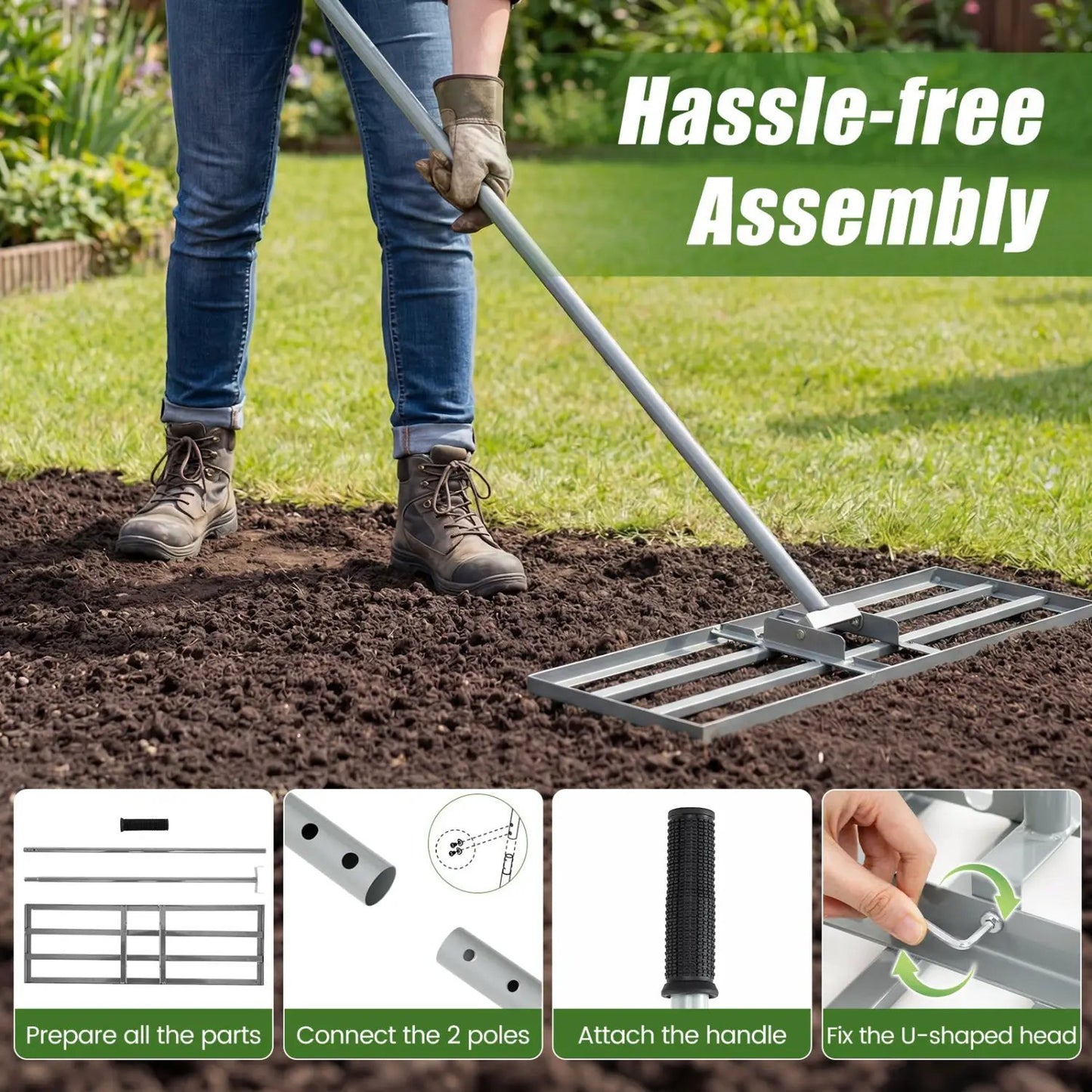 Heavy Duty Lawn Level Tool with 69 Inch Handle