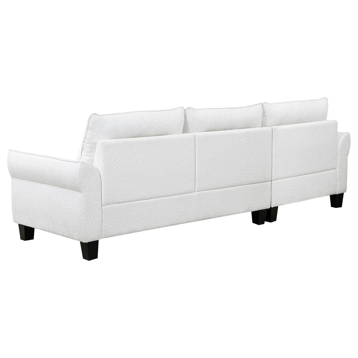 Granholm Upholstered Curved Arm Sectional Sofa in white fabric HouseOfZazla on Tampa Home & Garden Store