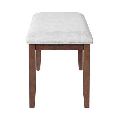 Upholstered bench by HouseOfZazla with light gray linen cushion and solid wood legs on Tampa Home & Garden Store