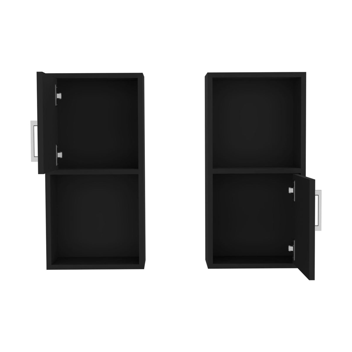 Two black wall mounted medicine cabinets Eak with two doors and two shelves by HouseOfZazla on Tampa Home & Garden Store