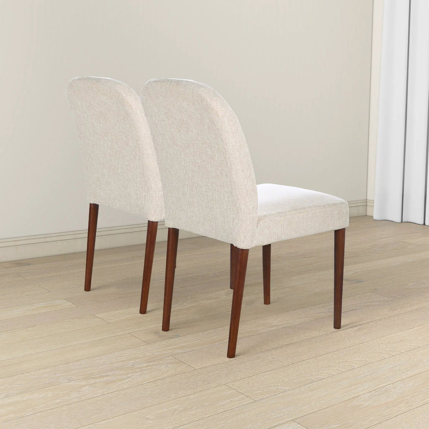 Capri Dining Chair Set of 2 Beige Linen Deluxe