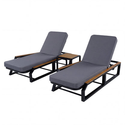 Five Piece Outdoor Chaise Set and Side Table