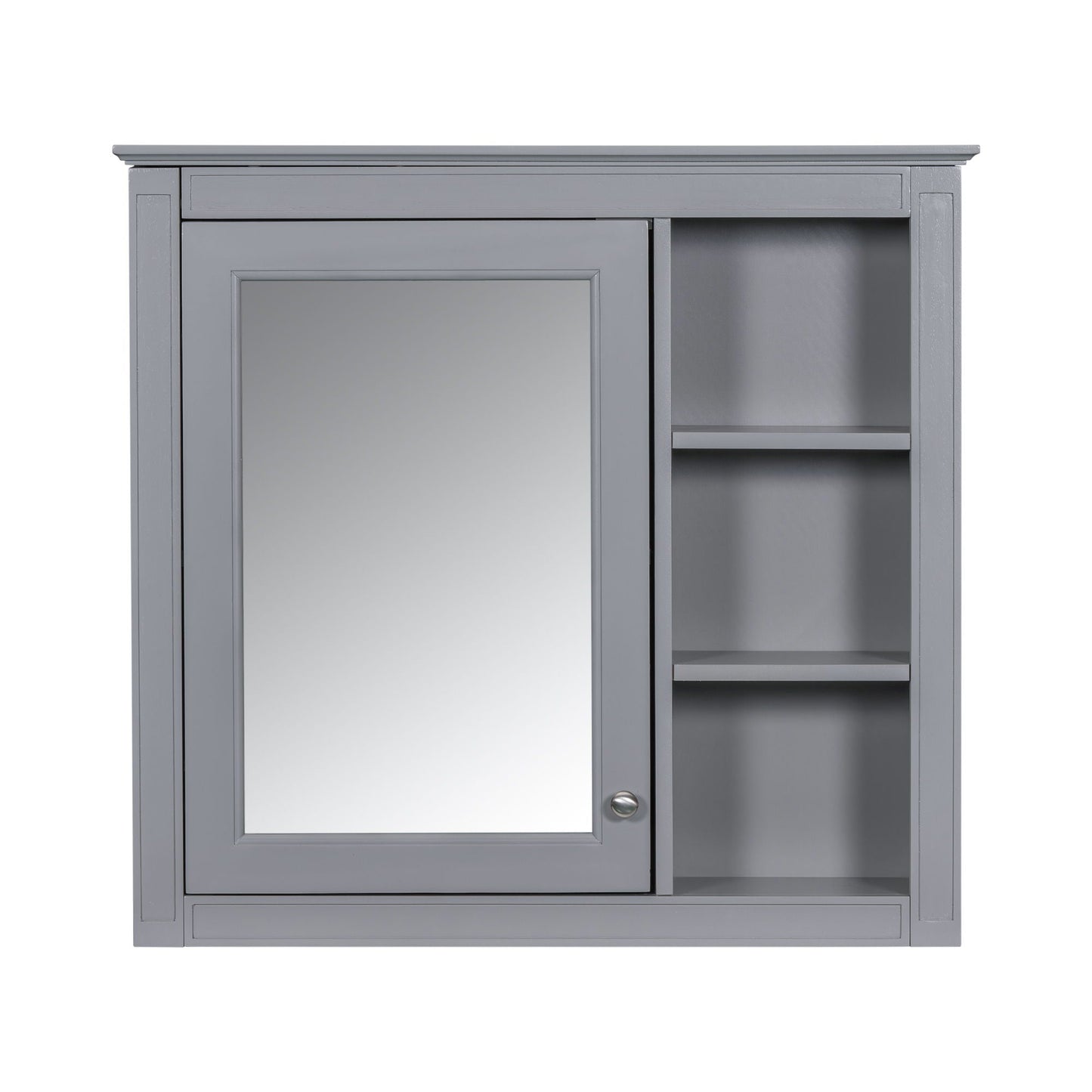 Gray bathroom vanity with medicine cabinet by HouseOfZazla; 2 soft-close doors, 4 drawers on Tampa Home & Garden Store