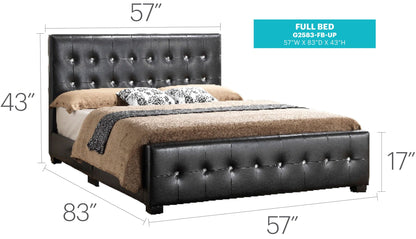 Stylish Transitional Bed by HouseOfZazla, black tufted leatherette upholstered headboard on Tampa Home & Garden Store