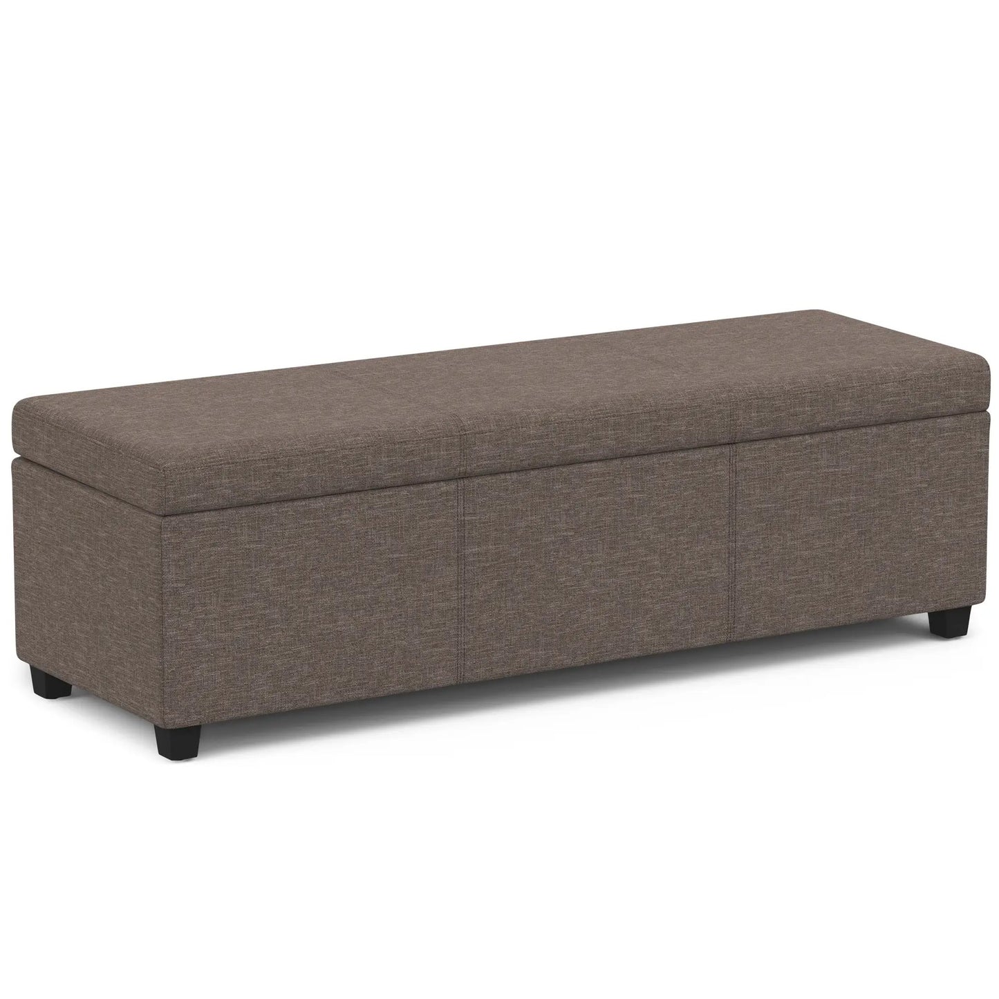Avalon multifunctional storage ottoman bench in brown fabric with hidden storage on Tampa Home & Garden Store
