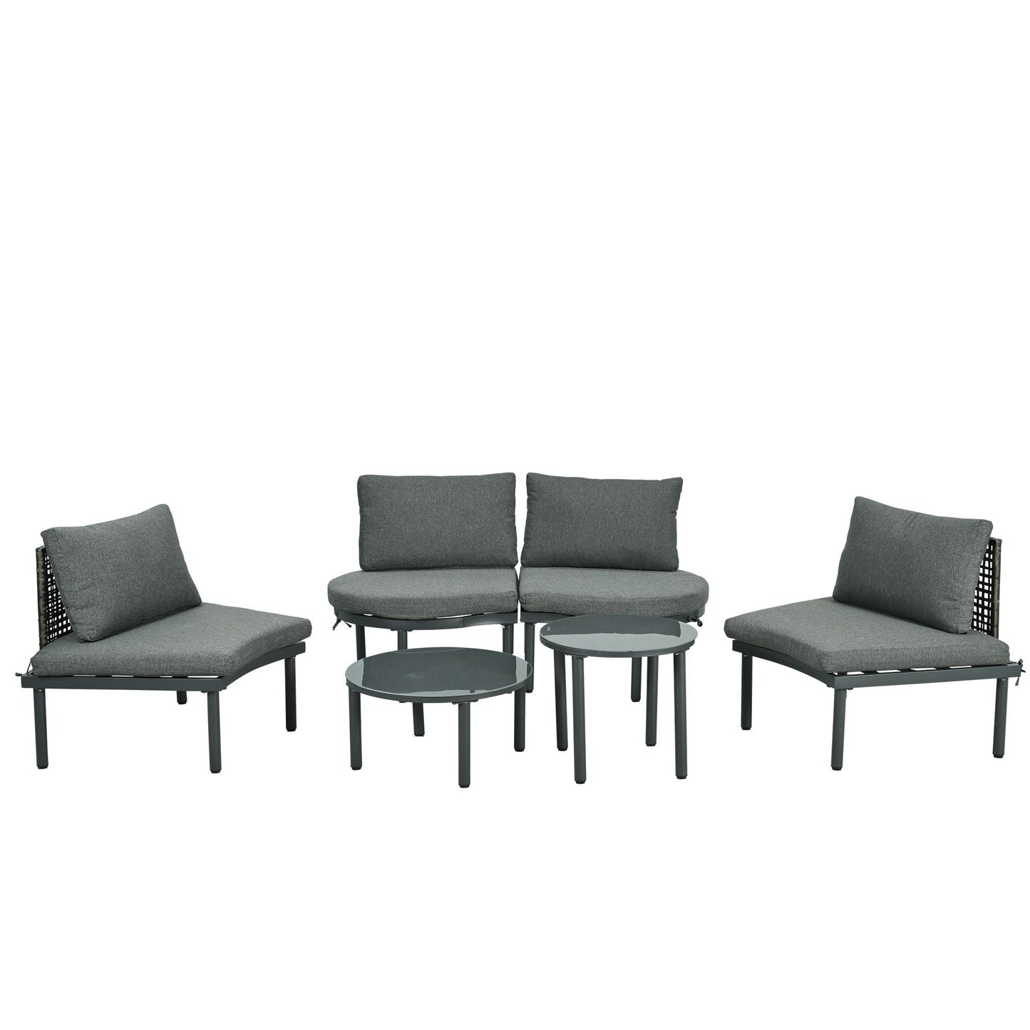 Outdoor Patio 6 Piece Sofa Set And Cushions
