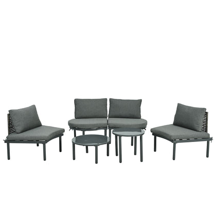 Outdoor Patio 6 Piece Sofa Set And Cushions