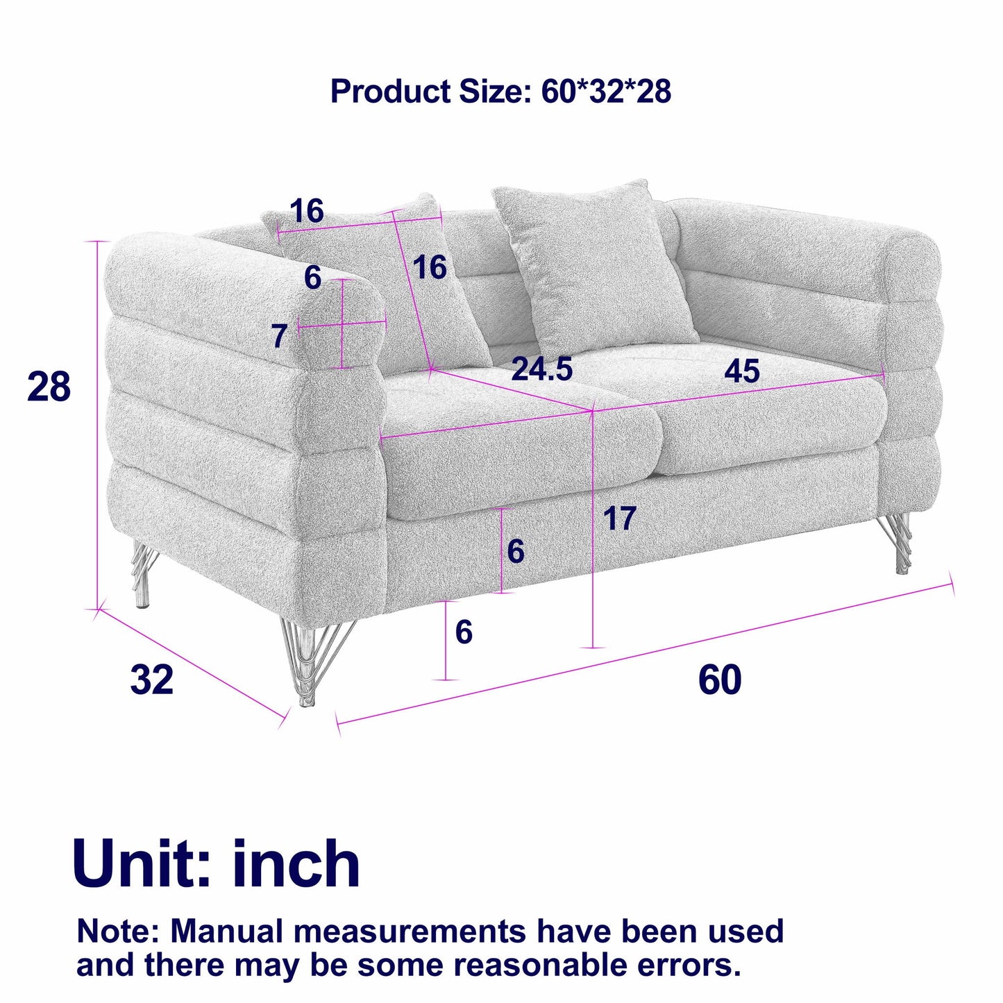Large Sectional Sofa With Deep Seat and Pillows