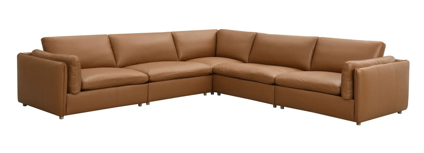 Brighton Top Grain Modular Sectional Brown by Unique Piece Furniture on Tampa Home & Garden Store
