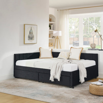 Upholstered Tufted Daybed Frame with Storage