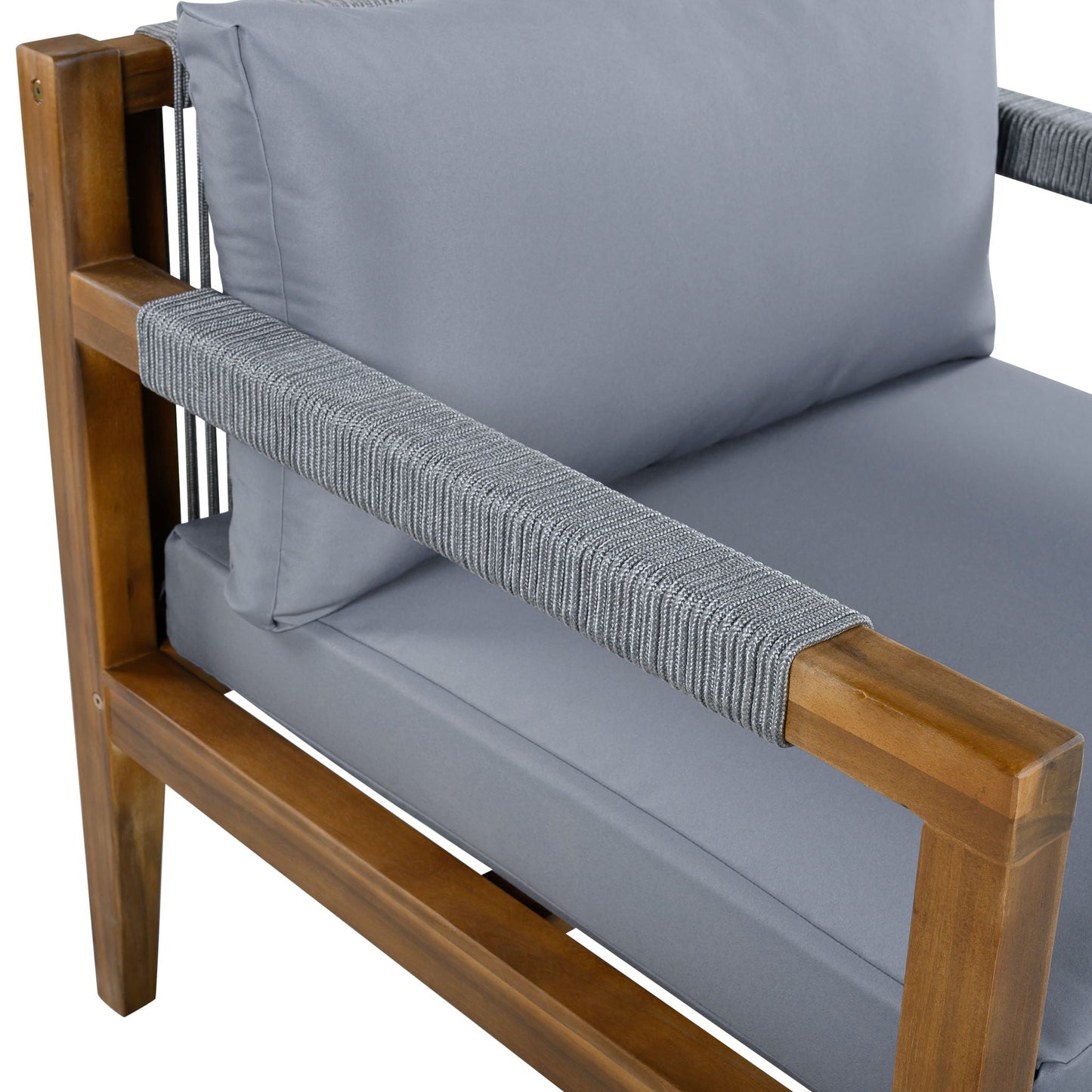 3 Piece Outdoor Sectional Sofa Set by HouseOfZazla with gray cushions and wooden frame on Tampa Home & Garden Store