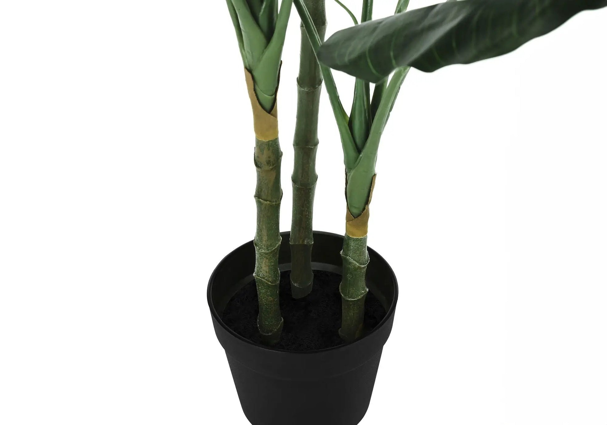 42in tall artificial bamboo plant in black pot with green stalks and wrapped segments on Tampa Home & Garden Store