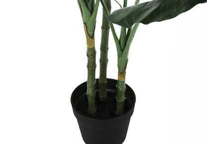 42in tall artificial bamboo plant in black pot with green stalks and wrapped segments on Tampa Home & Garden Store