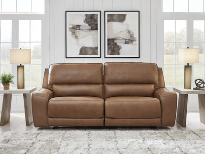 DeepWakes 2-seat brown power reclining sofa with adjustable headrest by Unique Piece on Tampa Home & Garden Store