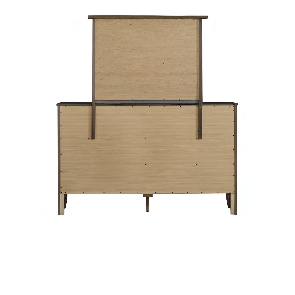 Spacious 6 Drawer Dresser back view in natural wood with metal hardware by HouseOfZazla on Tampa Home & Garden Store