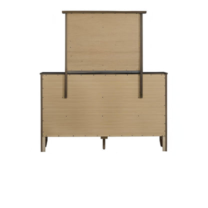 Spacious 6 Drawer Dresser back view in natural wood with metal hardware by HouseOfZazla on Tampa Home & Garden Store