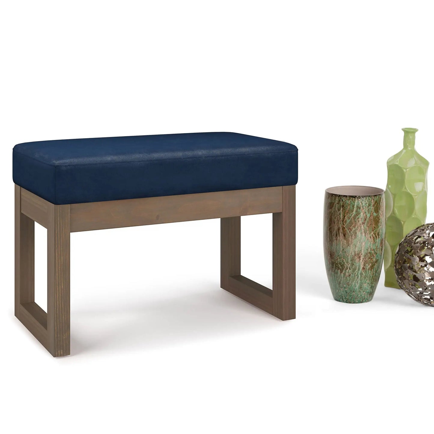 Milltown Upholstered Ottoman Bench With Driftwood