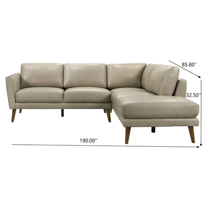 Benson sectional sofa with chaise in tan leather by Unique Piece Furniture on Tampa Home & Garden Store