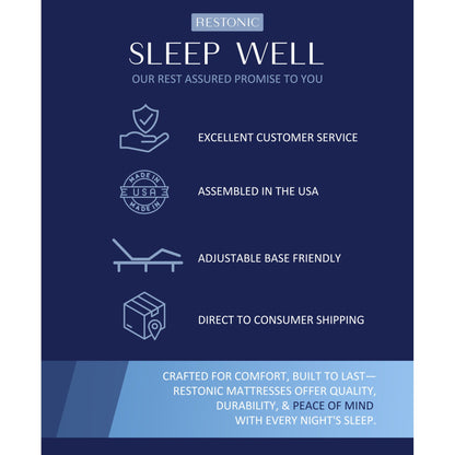 Comfort Care 12in Hybrid Euro Top Mattress Twin gray blue plush pocketed coil by HouseOfZazla on Tampa Home & Garden Store