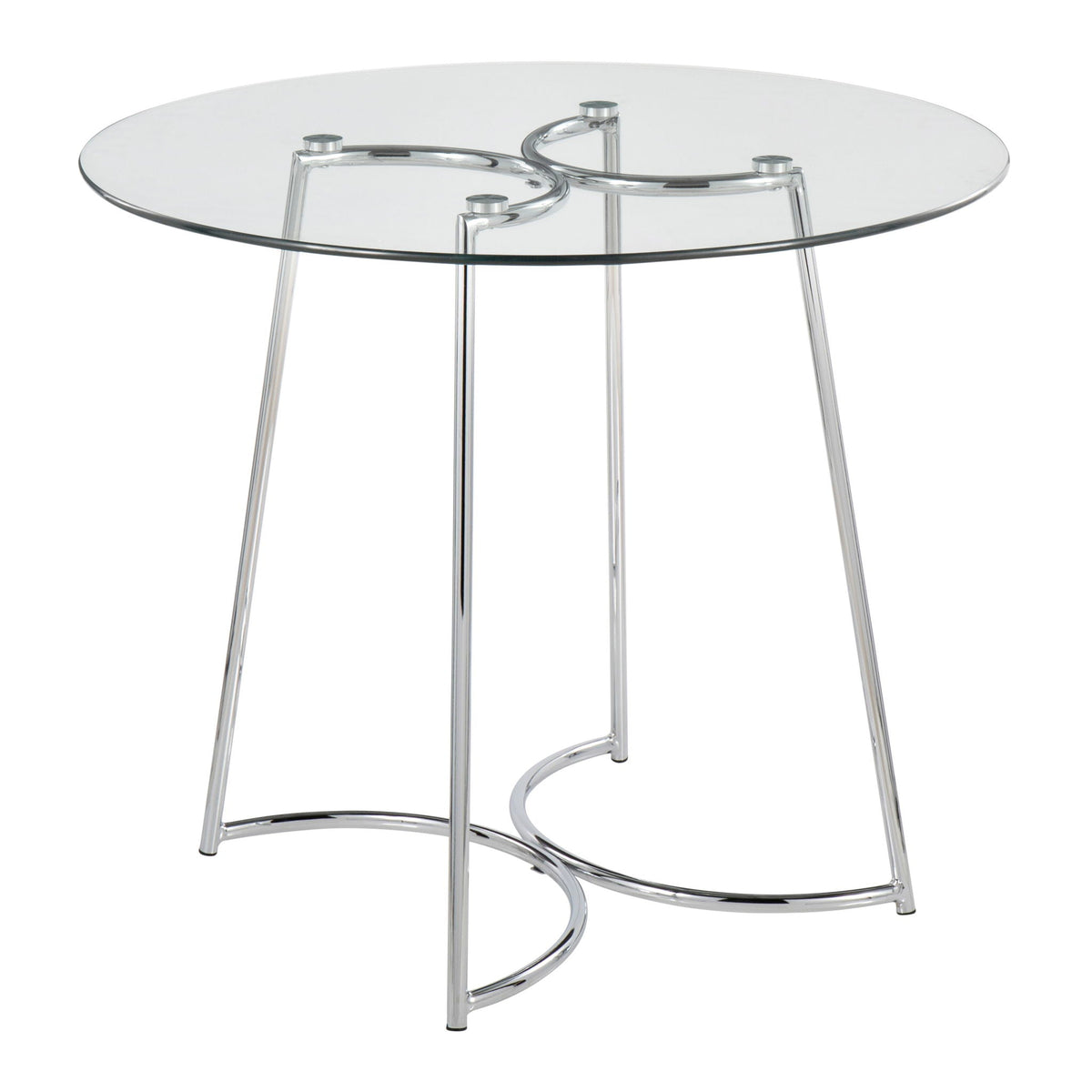Cece Contemporary Glass Dinette Table with chrome metal frame by HouseOfZazla on Tampa Home & Garden Store