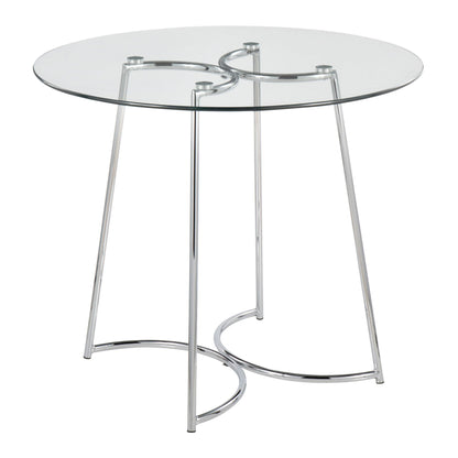 Cece Contemporary Glass Dinette Table with chrome metal frame by HouseOfZazla on Tampa Home & Garden Store