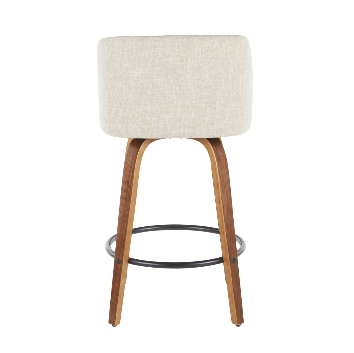 Mid-Century counter stool padded seat and curved wood legs on Tampa Home & Garden Store